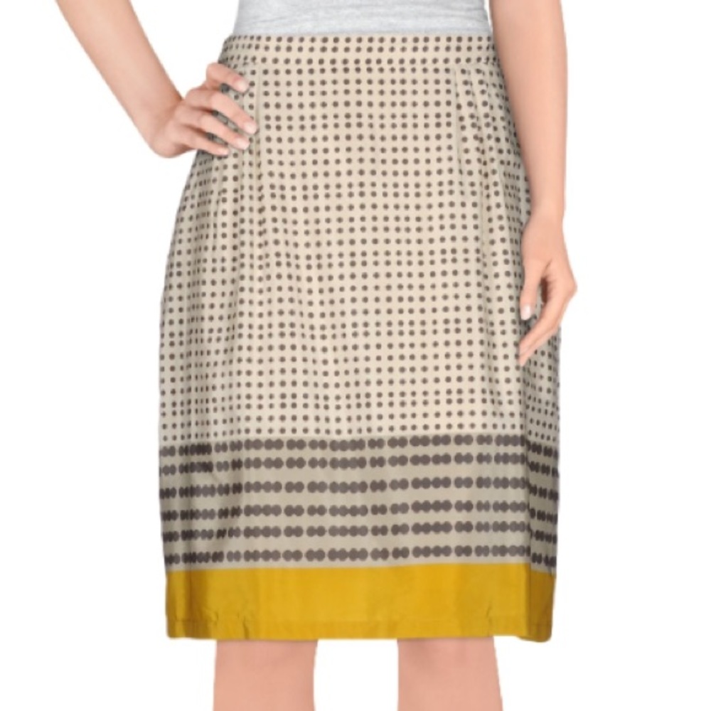 MaxMara 'Canada' Silk Polka Dot Knee Length Skirt